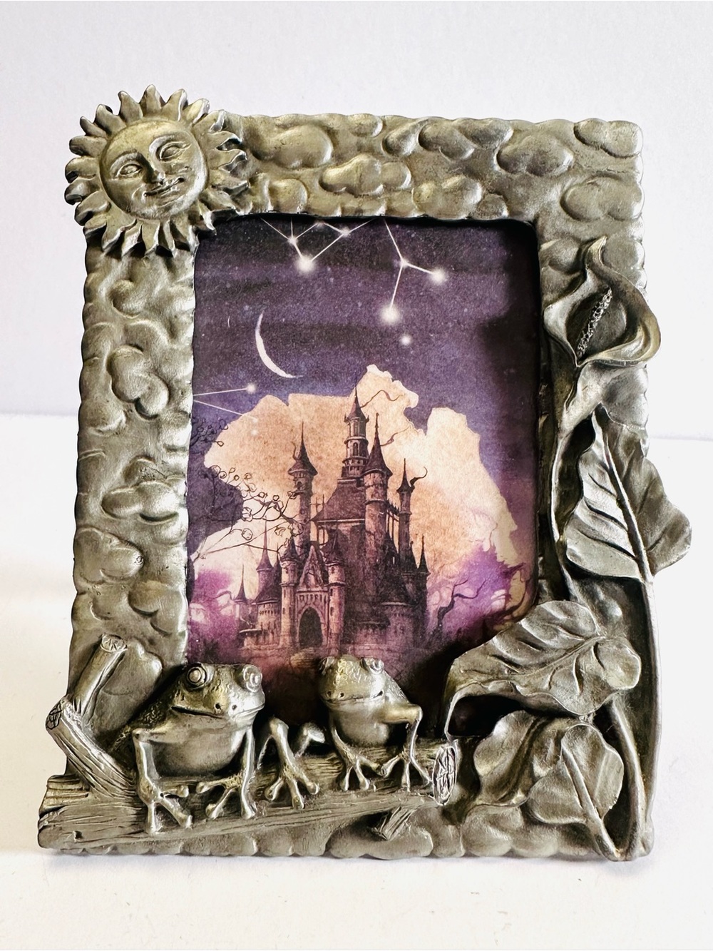 Frogspell — Vintage Pewter Celestial Frame 🐸🌙